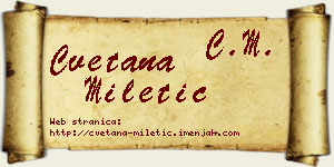 Cvetana Miletić vizit kartica